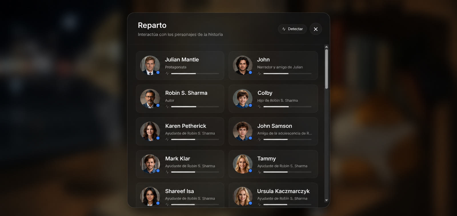 Reparto: habla con los personajes en Mirrow